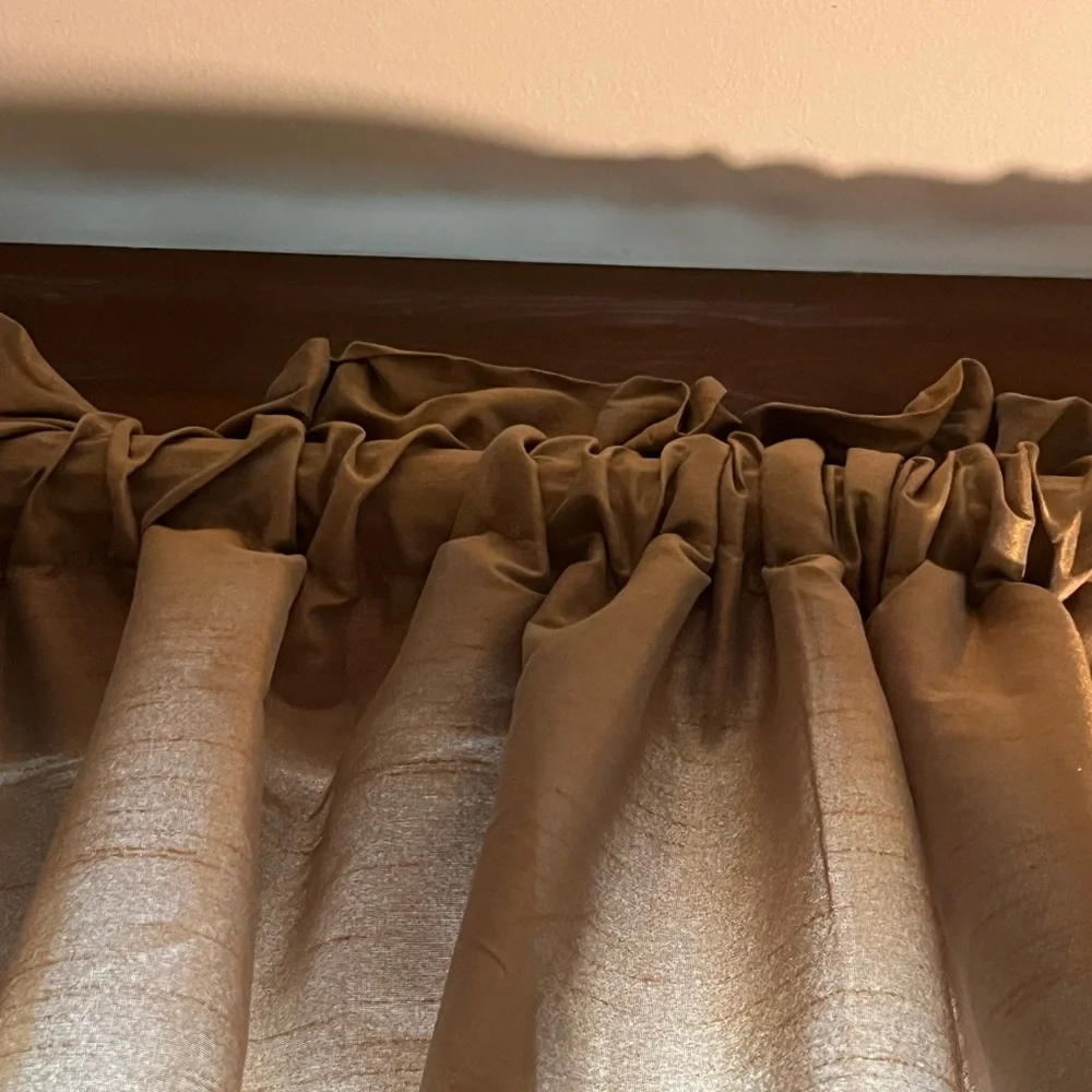 Nobel Excellence Lightweight Tan Curtain Panel Pair lined.